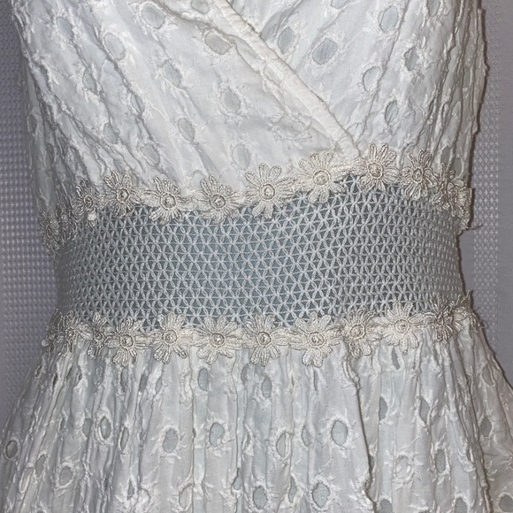 ‼️SALE‼️Anthropologie Leifnotes Mallorca White Eyelet Dress - Picture 4 of 14